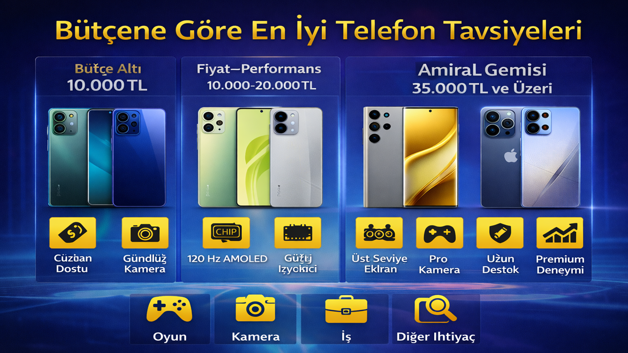 Bütçene Göre Telefon Tavsiyesi ve Marka Karşılaştırması